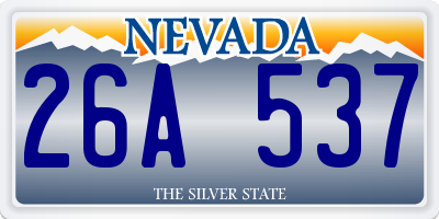 NV license plate 26A537
