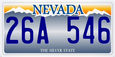 NV license plate 26A546