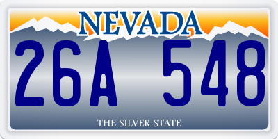 NV license plate 26A548