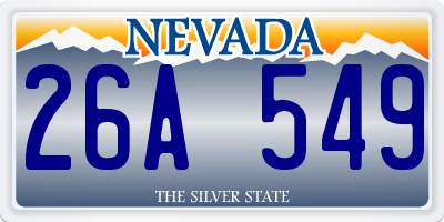 NV license plate 26A549