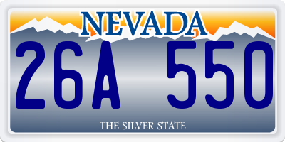 NV license plate 26A550