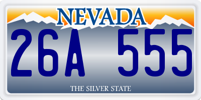 NV license plate 26A555