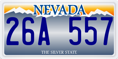 NV license plate 26A557