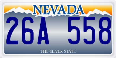 NV license plate 26A558