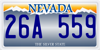 NV license plate 26A559