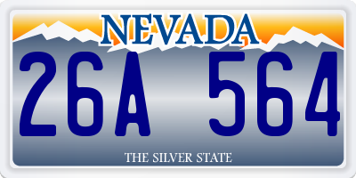 NV license plate 26A564
