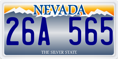 NV license plate 26A565