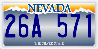 NV license plate 26A571