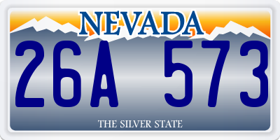 NV license plate 26A573