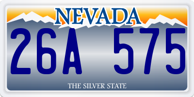 NV license plate 26A575