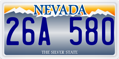 NV license plate 26A580