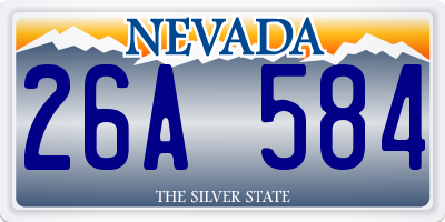 NV license plate 26A584