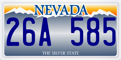 NV license plate 26A585
