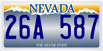 NV license plate 26A587
