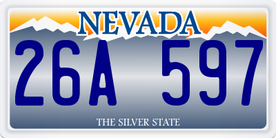 NV license plate 26A597