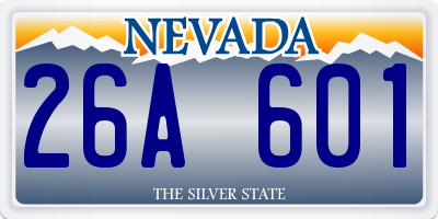NV license plate 26A601