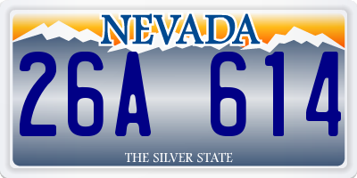 NV license plate 26A614