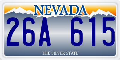 NV license plate 26A615