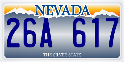 NV license plate 26A617