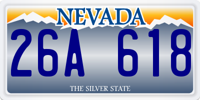 NV license plate 26A618