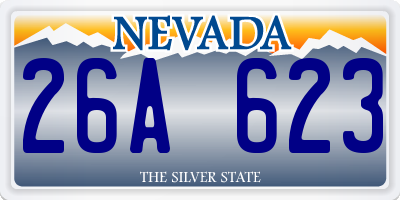 NV license plate 26A623