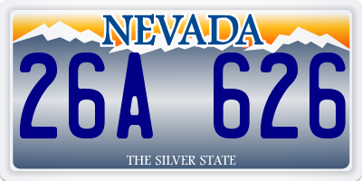 NV license plate 26A626
