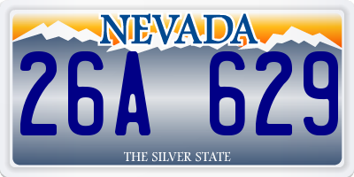NV license plate 26A629