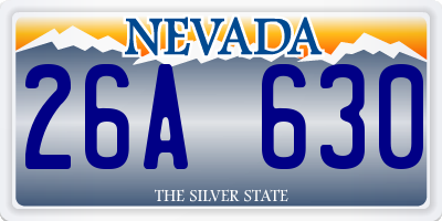 NV license plate 26A630