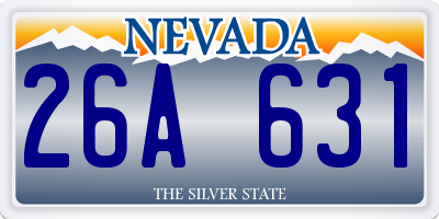NV license plate 26A631