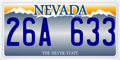 NV license plate 26A633