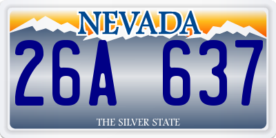 NV license plate 26A637