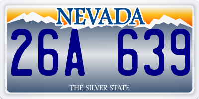 NV license plate 26A639