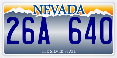 NV license plate 26A640