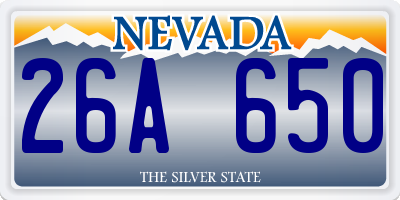 NV license plate 26A650