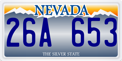 NV license plate 26A653