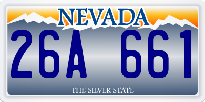 NV license plate 26A661