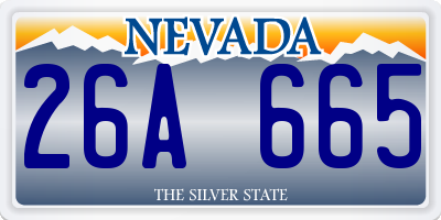 NV license plate 26A665