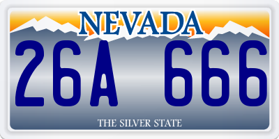 NV license plate 26A666