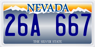 NV license plate 26A667