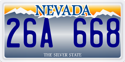 NV license plate 26A668