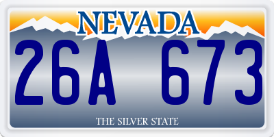 NV license plate 26A673