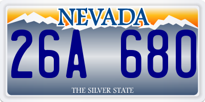NV license plate 26A680