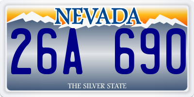 NV license plate 26A690