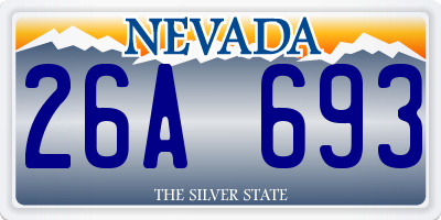 NV license plate 26A693