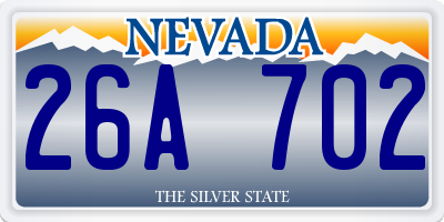 NV license plate 26A702
