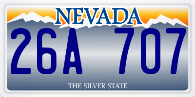 NV license plate 26A707