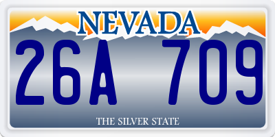 NV license plate 26A709
