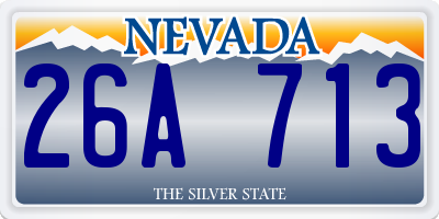 NV license plate 26A713