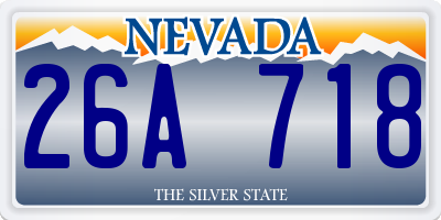 NV license plate 26A718