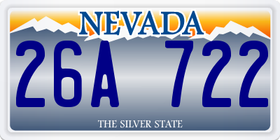 NV license plate 26A722